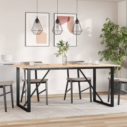 Esstisch O-Gestell 180x90x75 cm Massivholz Kiefer und Stahl