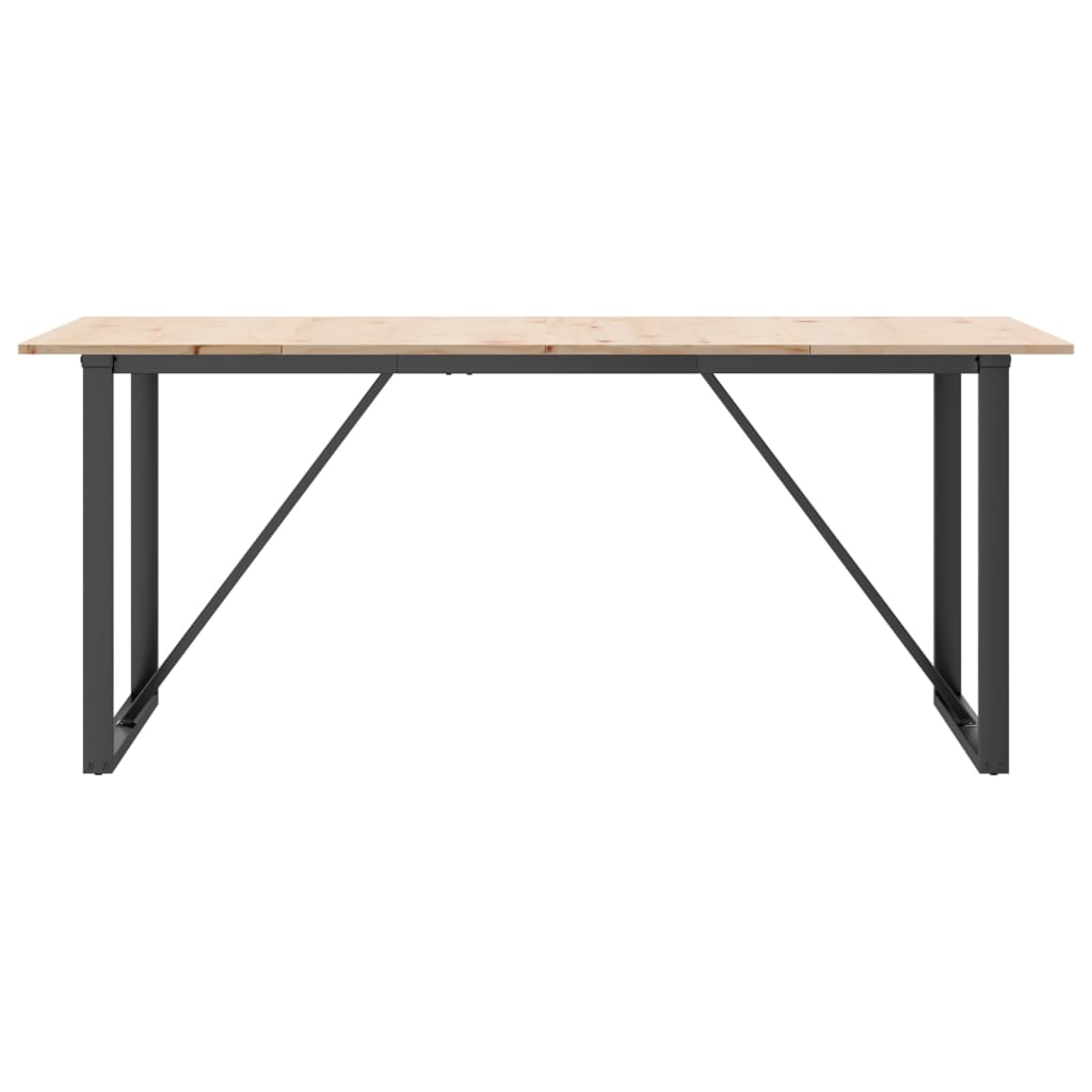 Esstisch O-Gestell 180x90x75 cm Massivholz Kiefer und Stahl