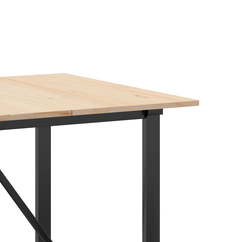 Esstisch O-Gestell 180x90x75 cm Massivholz Kiefer und Stahl