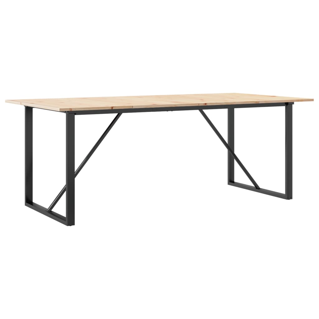 Esstisch O-Gestell 200x100x75cm Massivholz Kiefer und Stahl