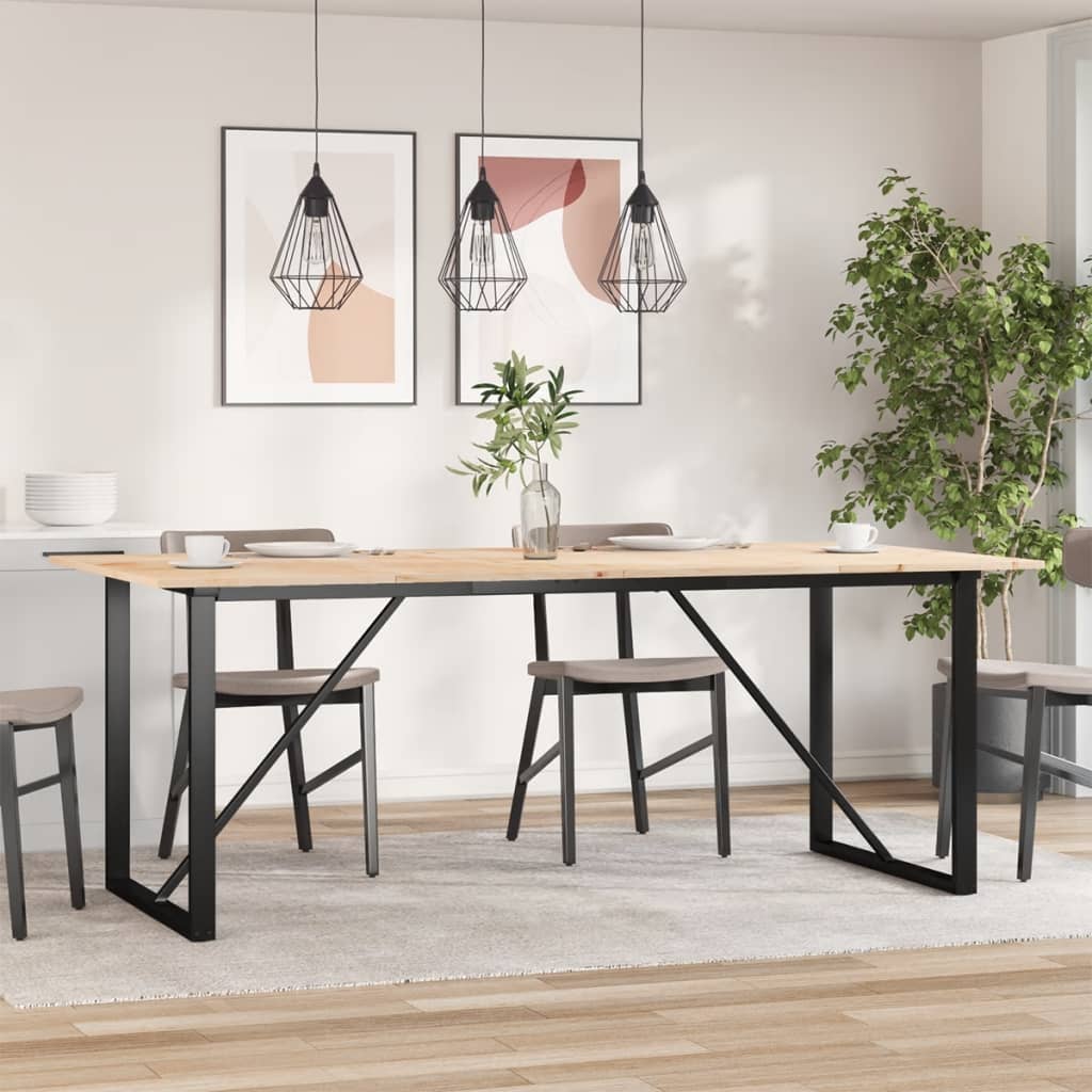 Esstisch O-Gestell 200x100x75cm Massivholz Kiefer und Stahl