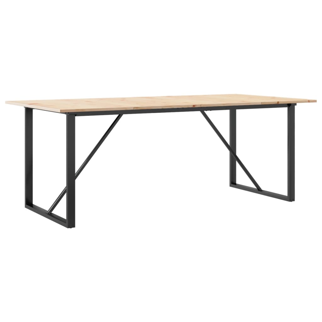 Esstisch O-Gestell 200x100x75cm Massivholz Kiefer und Stahl