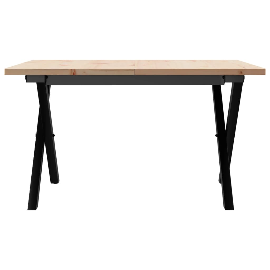 Table basse X-frame 60x60x40cm pin massif et acier