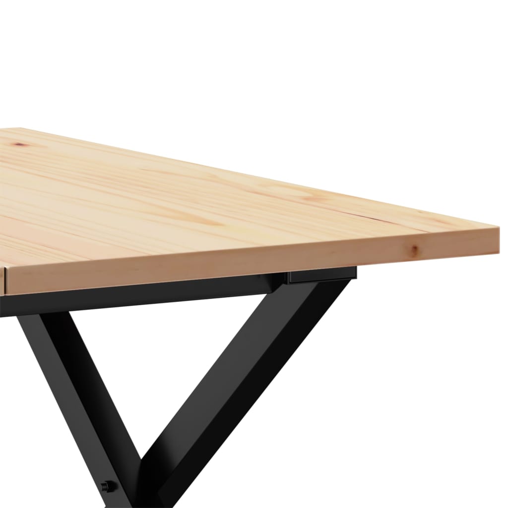 Table basse X-frame 60x60x40cm pin massif et acier