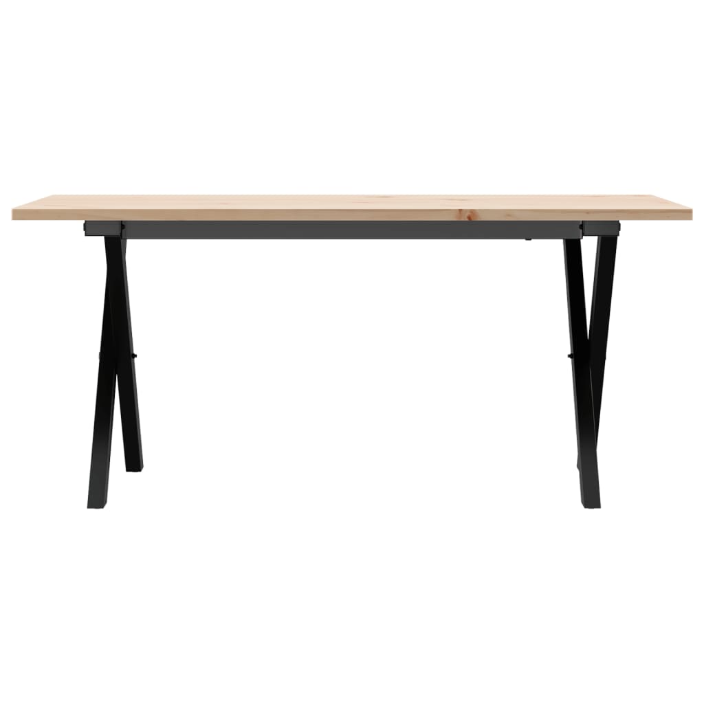 Coffee table X-frame 90x40x45cm solid pine and cast iron