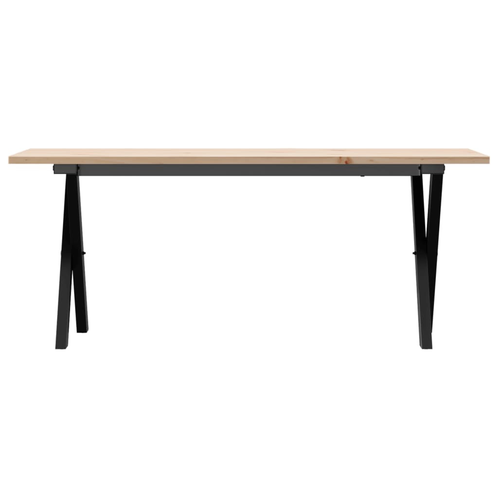 Table basse X-frame 110x40x45 cm pin massif et acier