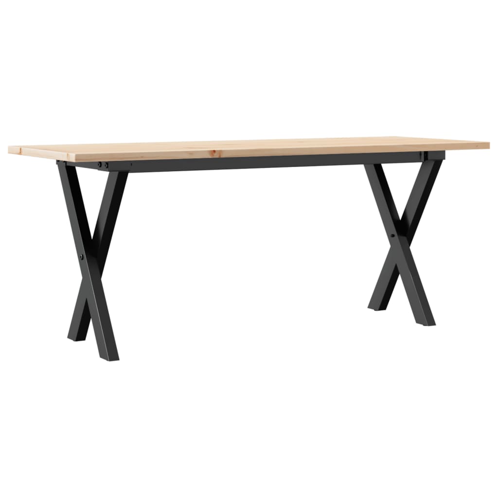 Table basse X-frame 110x40x45 cm pin massif et acier