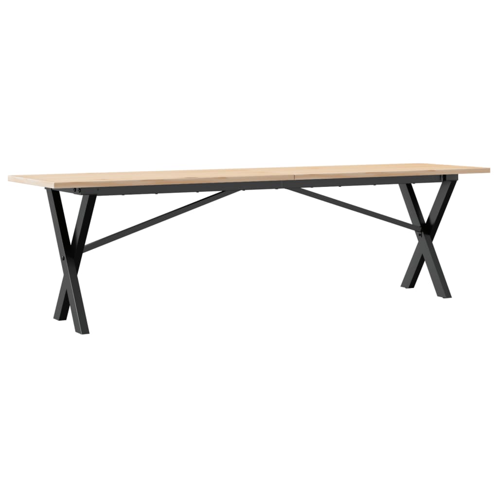 Table basse X-frame 160x40x45 cm pin massif et acier