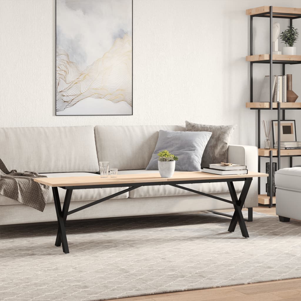 Table basse X-frame 160x40x45 cm pin massif et acier