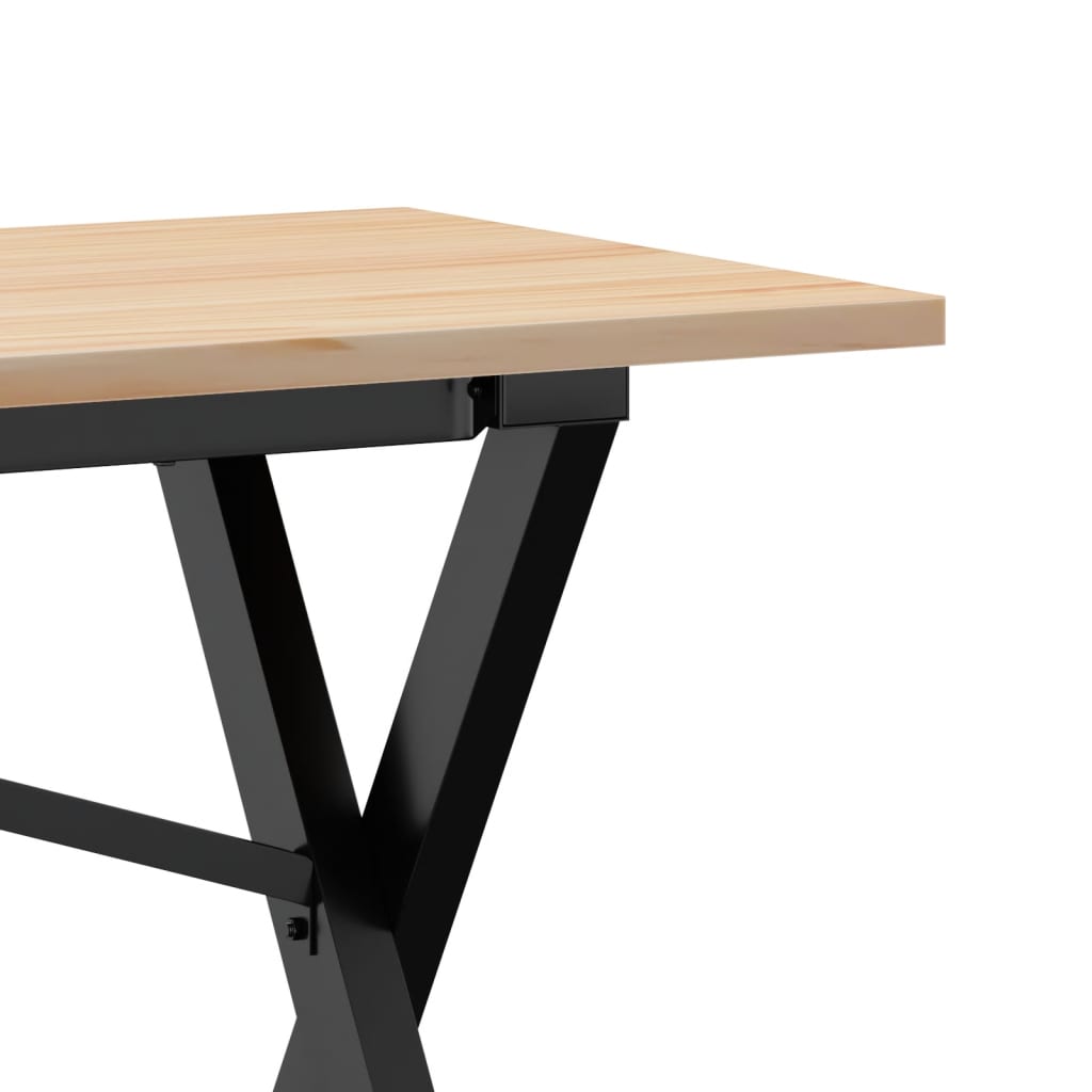 Couchtisch X-Gestell 160x40x45 cm Massivholz Kiefer & Stahl