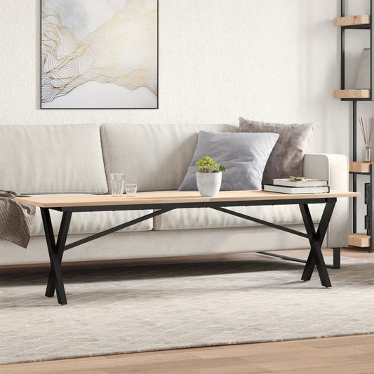 Table basse X-frame 160x40x45 cm pin massif et acier