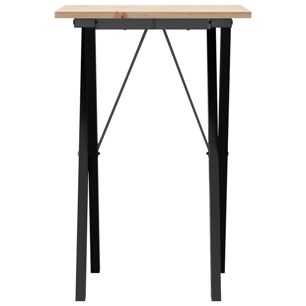 Esstisch X-Gestell 50x50x75 cm Massivholz Kiefer und Stahl