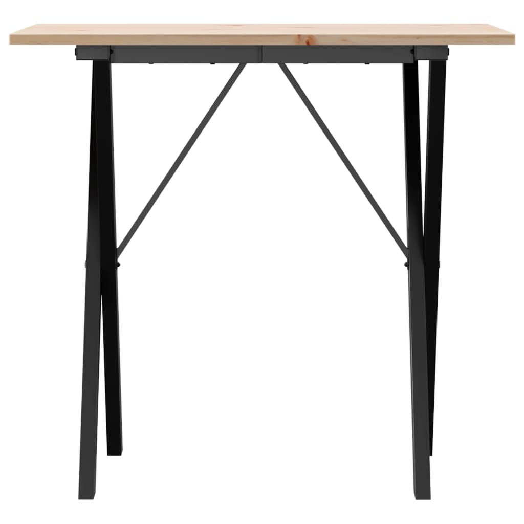 Esstisch X-Gestell 80x50x75 cm Massivholz Kiefer und Stahl