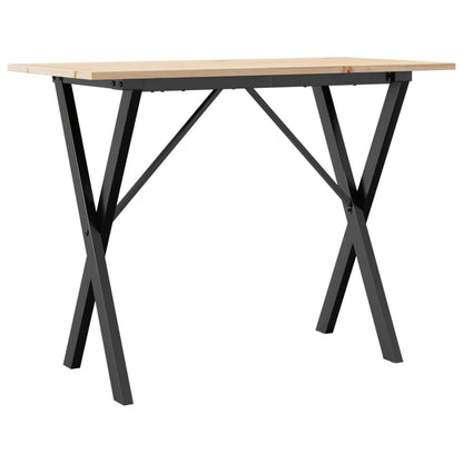 Esstisch X-Gestell 100x50x75 cm Massivholz Kiefer und Stahl
