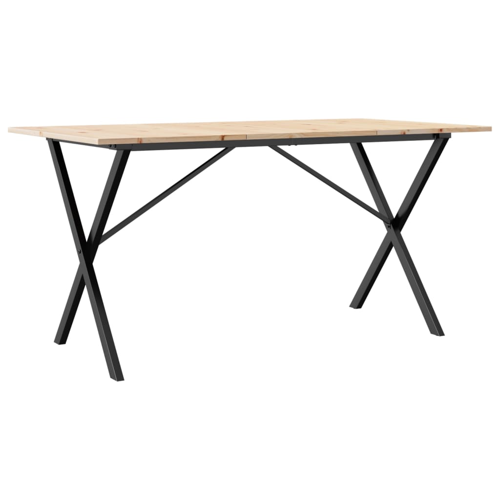 Esstisch X-Gestell 160x80x75 cm Massivholz Kiefer und Stahl