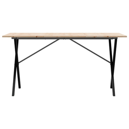 Esstisch X-Gestell 160x80x75 cm Massivholz Kiefer und Stahl