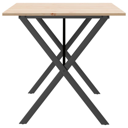 Esstisch X-Gestell 160x80x75 cm Massivholz Kiefer und Stahl