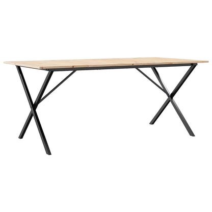 Esstisch X-Gestell 180x90x75 cm Massivholz Kiefer und Stahl