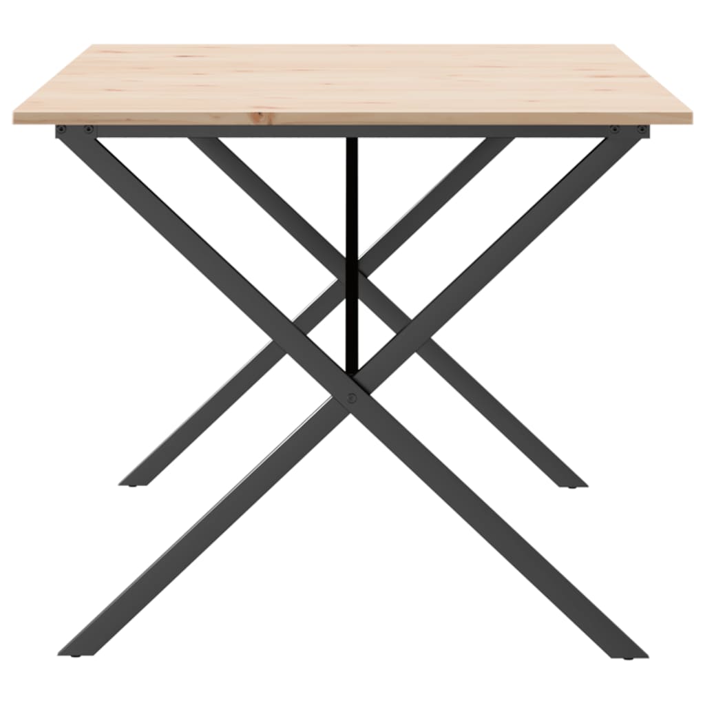 Esstisch X-Gestell 180x90x75 cm Massivholz Kiefer und Stahl