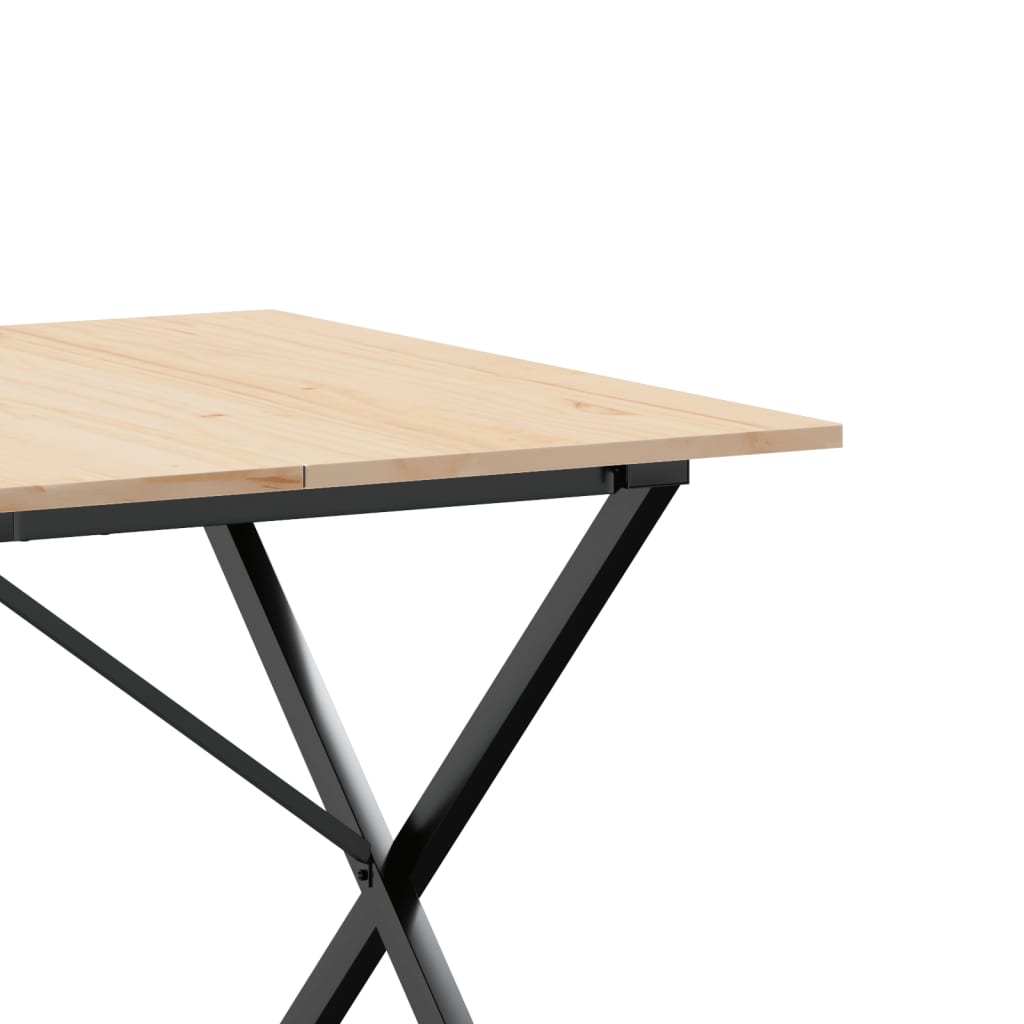 Esstisch X-Gestell 180x90x75 cm Massivholz Kiefer und Stahl