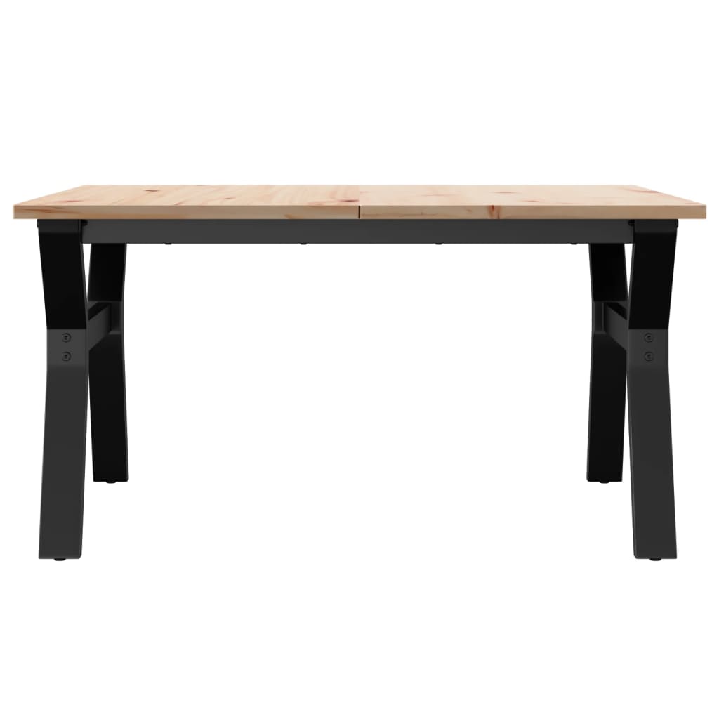 Coffee table Y-frame 80x80x45cm solid pine and cast iron