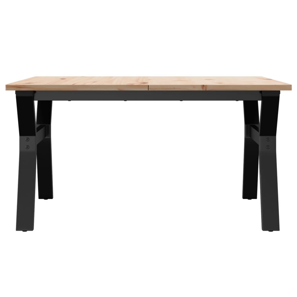 Coffee table Y-frame 90x90x45cm solid pine and cast iron