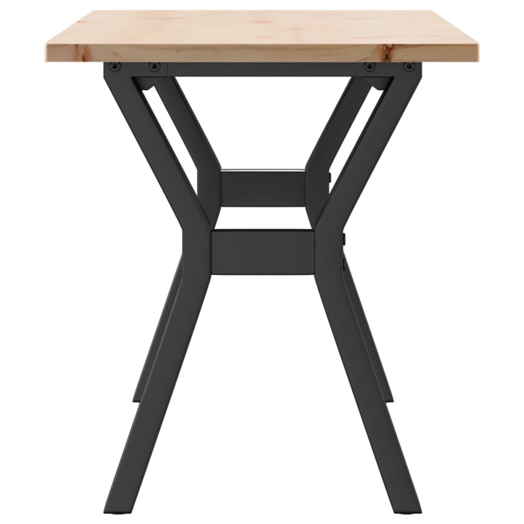 Coffee table Y-frame 110x40x45 cm solid pine wood &amp; cast iron