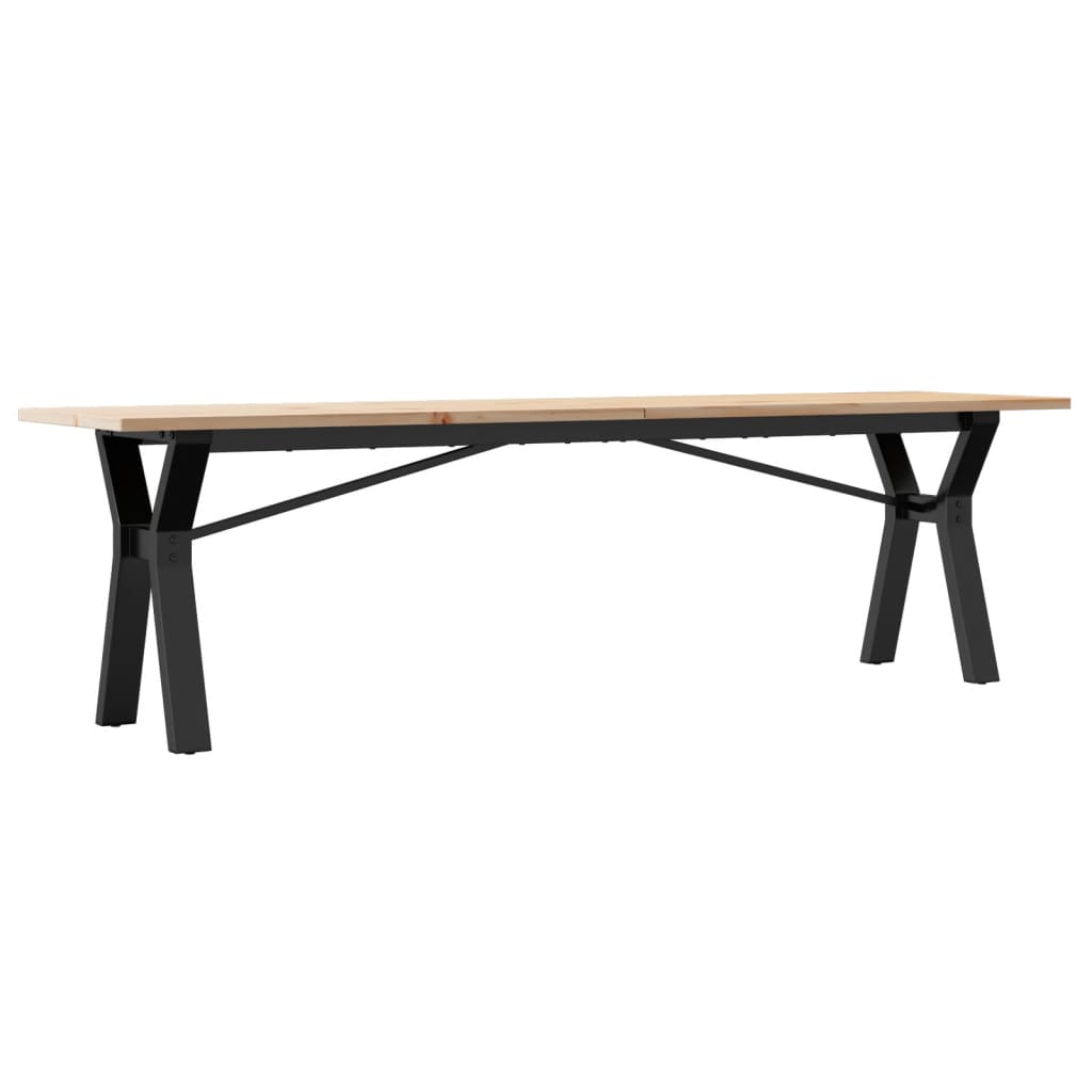 Coffee table Y-frame 160x40x45 cm solid pine &amp; cast iron
