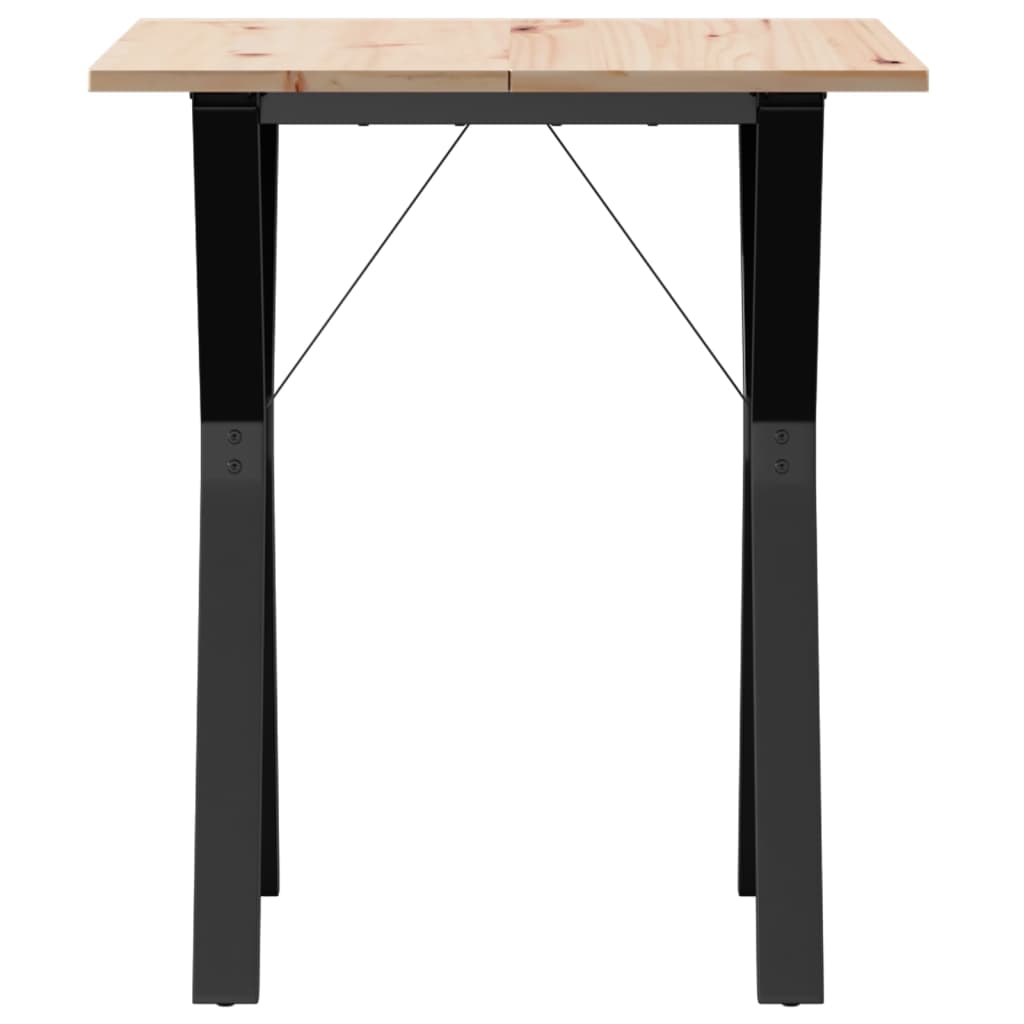 Table à manger structure en Y 60x60x75 cm pin massif et acier