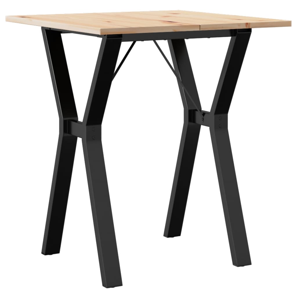Table à manger structure en Y 60x60x75 cm pin massif et acier