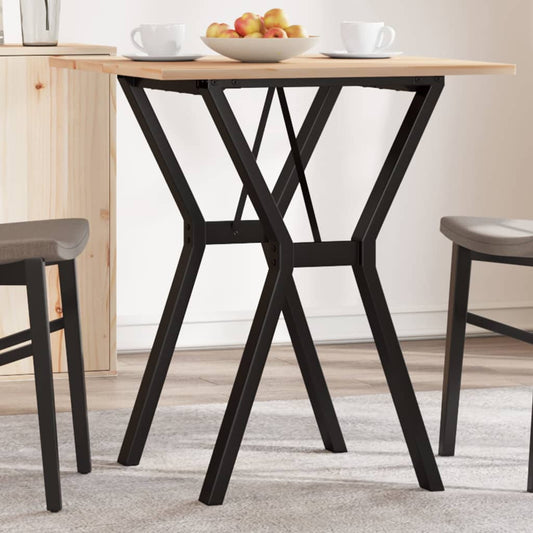Table à manger structure en Y 60x60x75 cm pin massif et acier