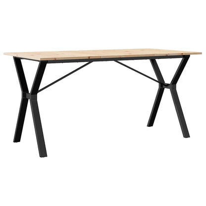 Esstisch Y-Gestell 140x80x75 cm Massivholz Kiefer und Stahl