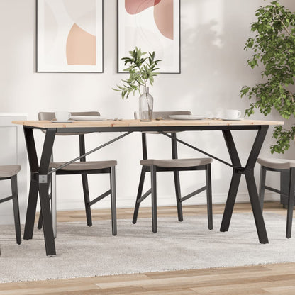 Esstisch Y-Gestell 160x80x75 cm Massivholz Kiefer und Stahl