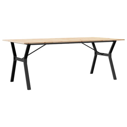 Esstisch Y-Gestell 200x100x75cm Massivholz Kiefer und Stahl