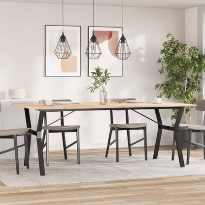 Esstisch Y-Gestell 200x100x75cm Massivholz Kiefer und Stahl