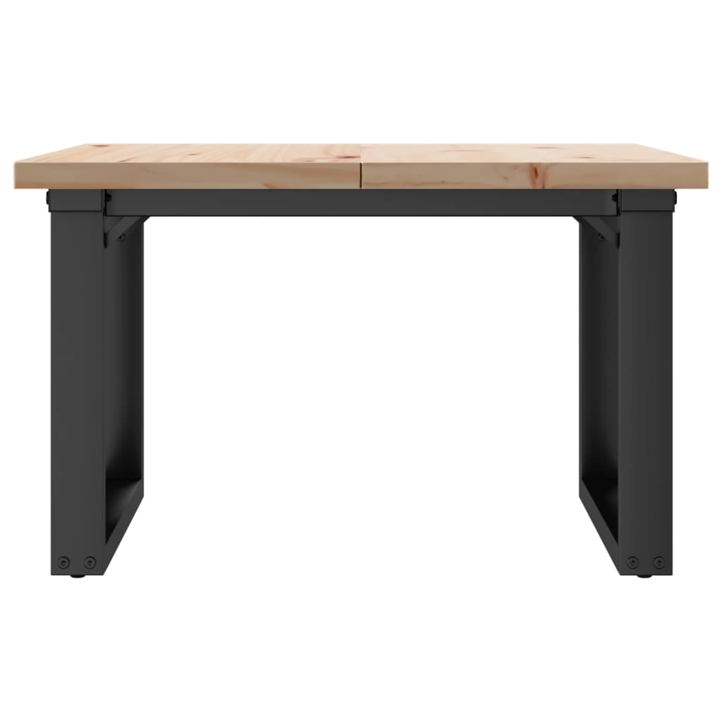 Coffee table O-frame 60x60x40.5cm solid pine wood &amp; cast iron