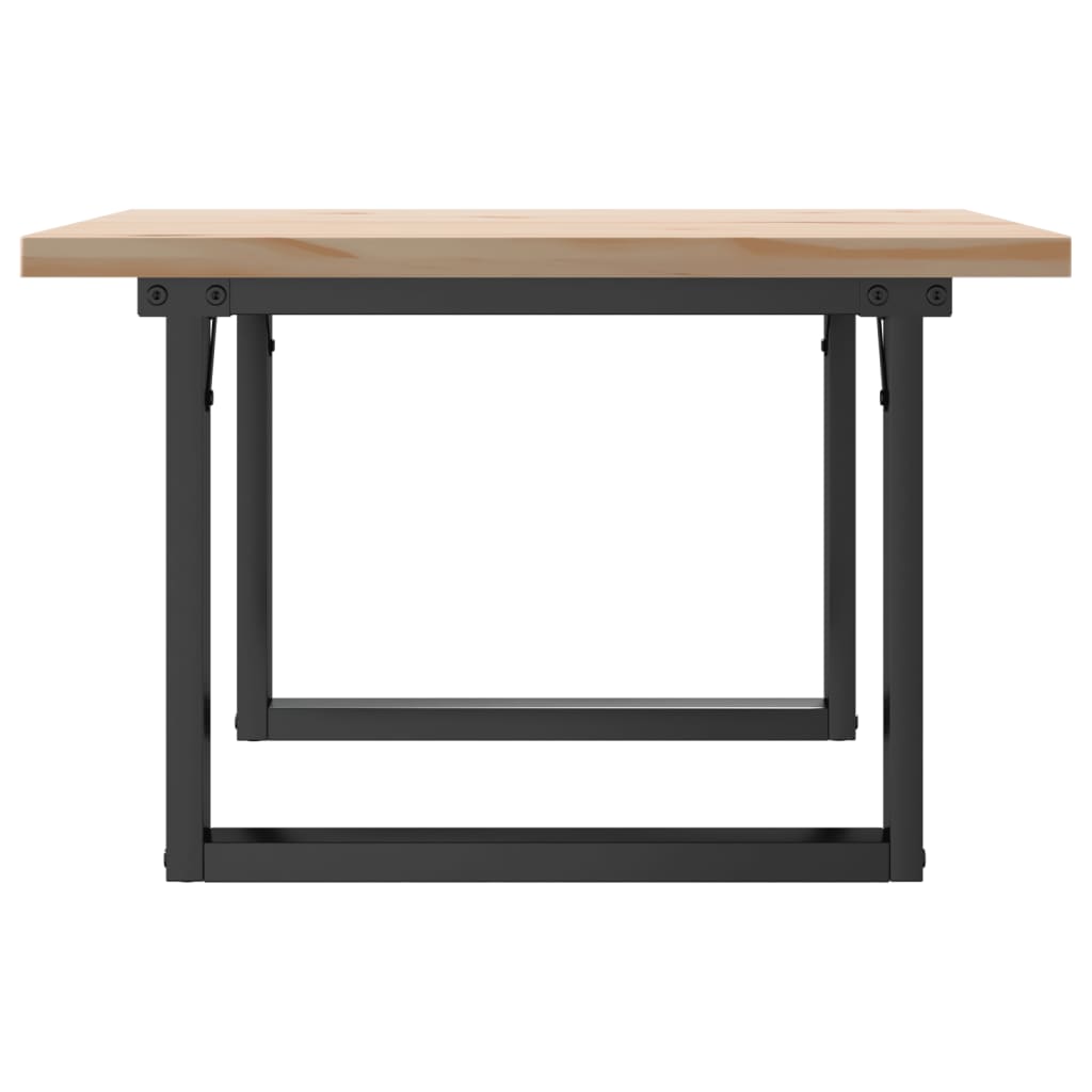 Coffee table O-frame 60x60x40.5cm solid pine wood &amp; cast iron