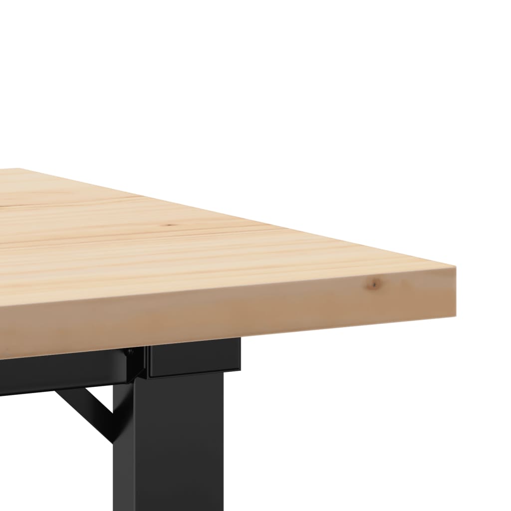 Couchtisch O-Gestell 80x50x40,5cm Massivholz Kiefer & Stahl