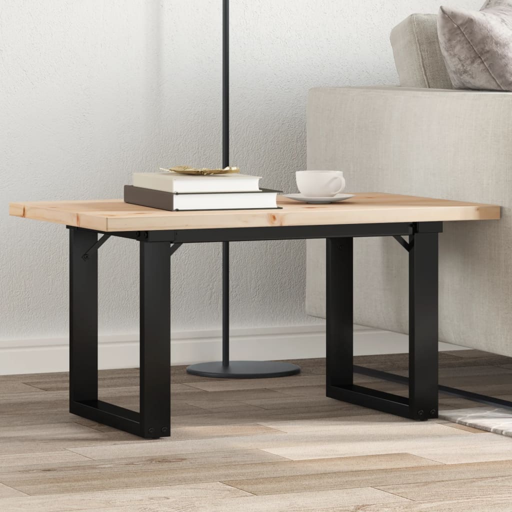 Couchtisch O-Gestell 80x50x40,5cm Massivholz Kiefer & Stahl