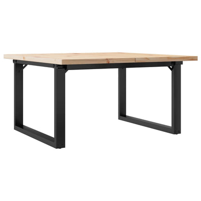 Couchtisch O-Gestell 80x80x45,5cm Massivholz Kiefer & Stahl