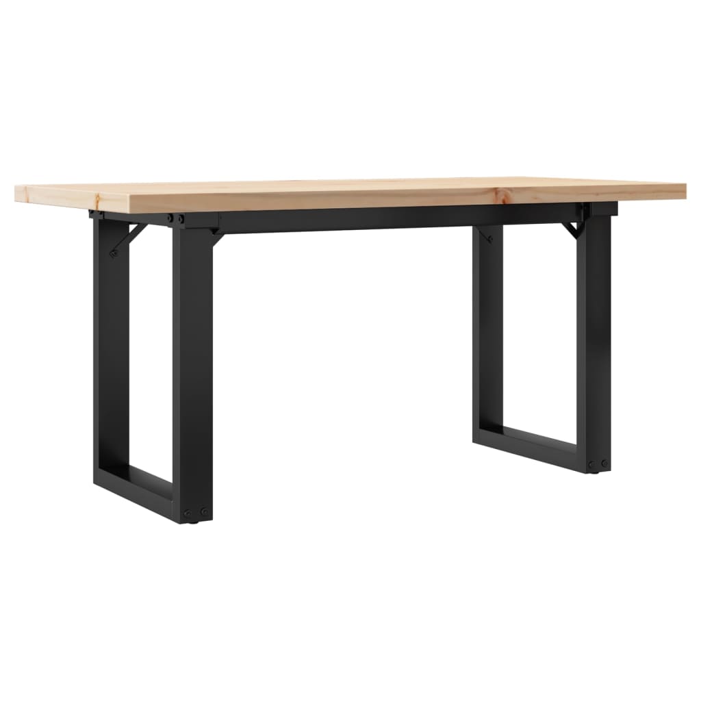 Coffee table O-frame 90x40x45.5cm solid pine &amp; cast iron