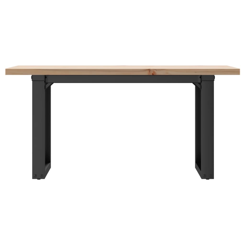 Coffee table O-frame 90x40x45.5cm solid pine &amp; cast iron