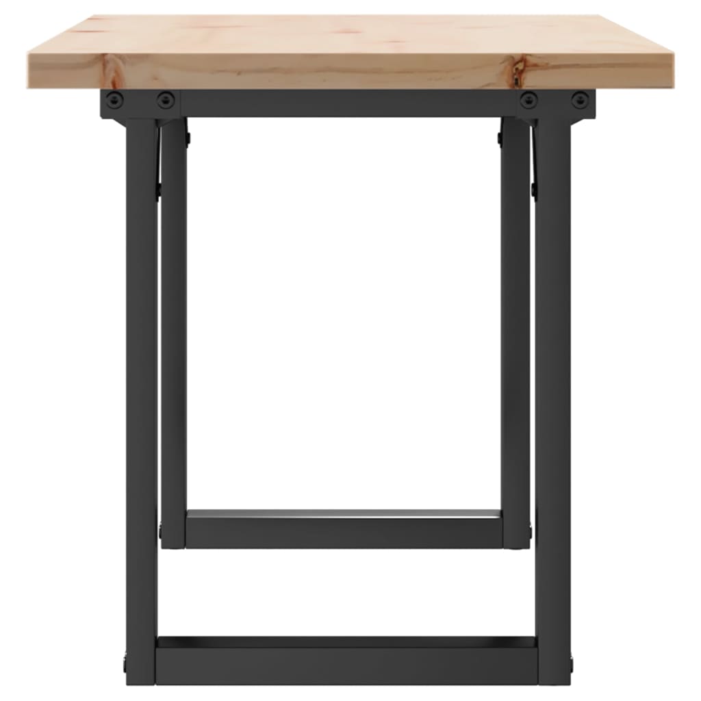 Coffee table O-frame 90x40x45.5cm solid pine &amp; cast iron