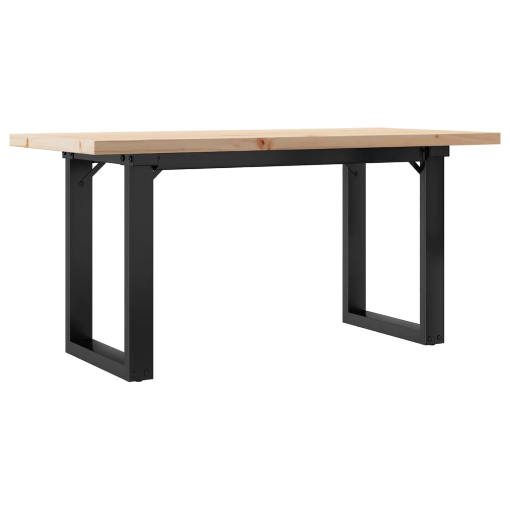 Coffee table O-frame 90x40x45.5cm solid pine &amp; cast iron