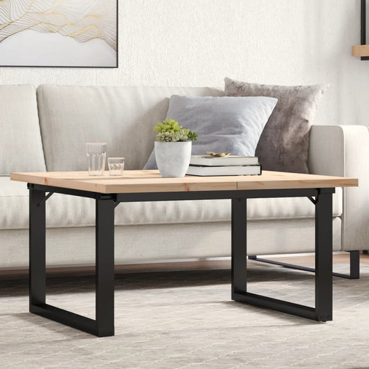 Table basse O-frame 90x90x45,5cm pin massif et acier