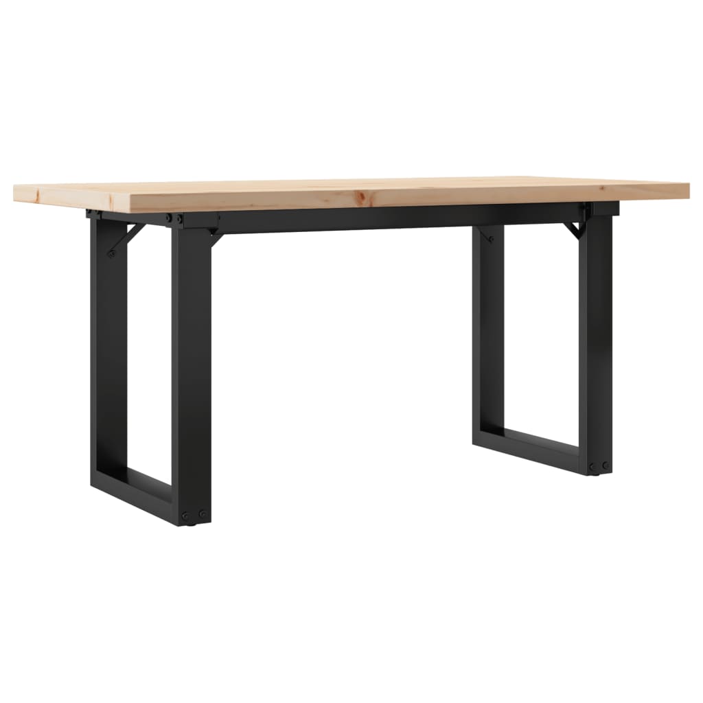Couchtisch O-Gestell 100x50x45,5 cm Massivholz Kiefer Stahl