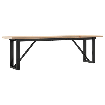 Couchtisch O-Gestell 160x40x45,5 cm Massivholz Kiefer Stahl