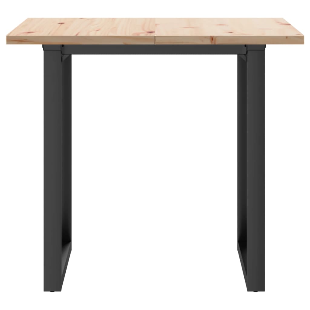 Esstisch O-Gestell 80x80x75,5 cm Massivholz Kiefer & Stahl