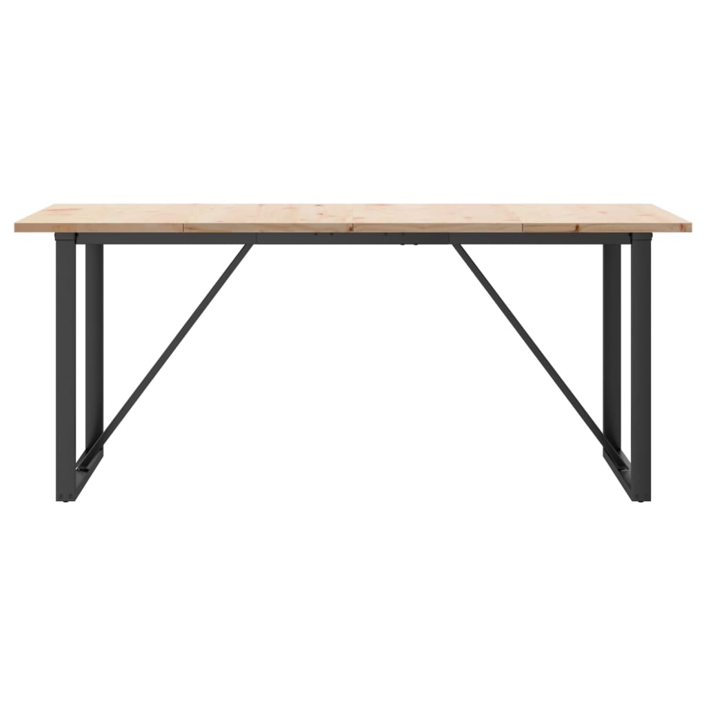 Esstisch O-Gestell 180x90x75,5 cm Massivholz Kiefer & Stahl