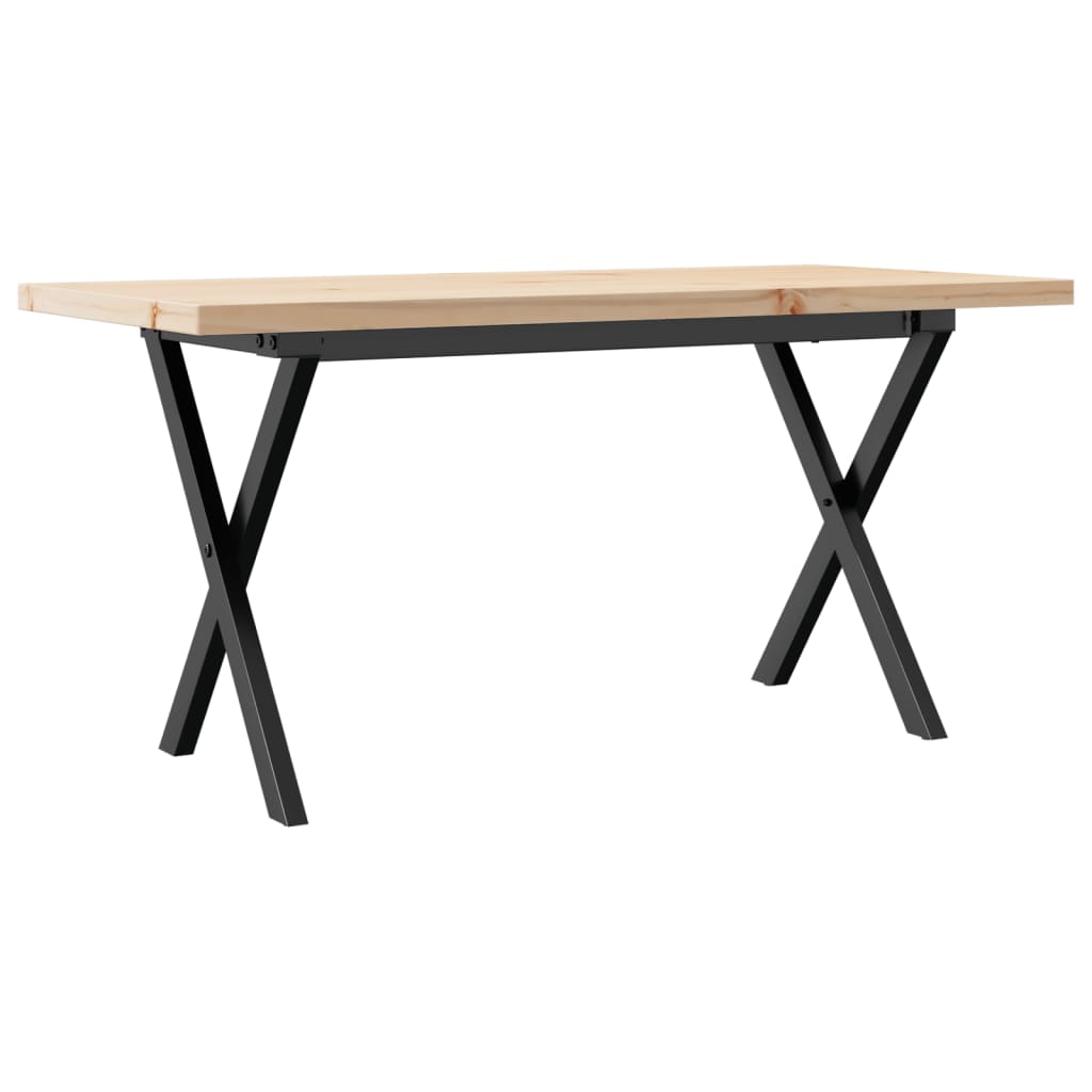 Table basse X-frame 90x40x45,5cm pin massif et acier